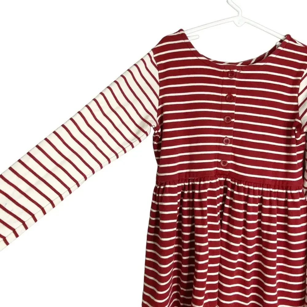 Hanna Andersson Dress 130 cm (8) Red White Stripes